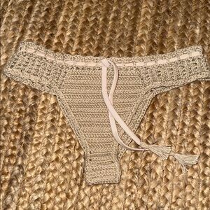Handmade Crochet Bikini Bottom - Tan